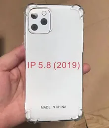 1.5mm Hava Yastığı Anti-Şok Kristal Temizle Yumuşak TPU Kılıf Kapak iphone 13 11 12 Pro Max XR XS 6 7 8 Artı 260 adet / grup Yüksek Kalite