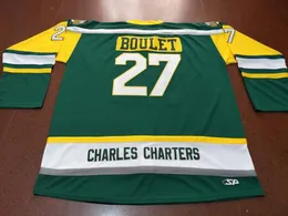 Anpassade män ungdomskvinnor vintage charles charter #27 Logan Boulet Humboldt Broncos Hockey Jersey Size S-5XL eller anpassad något namn eller nummer