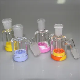 Neue 3,2-Zoll-Glas-Aschenfänger-Shisha mit 14 mm 18 mm 7 ml Silikonbehälter Reclaimer Dicker Pyrex-Aschenfänger für Wasserpfeifen