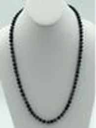 7-8mm Natural Black Pearl Necklace 24 cali 925 Srebrny zapięcie