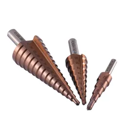 Freeshipping 3pcs HSS CO M35 Hree hörnhandtag 4-12 / 4-20 / 4-32mm Rak spår Broca Metal Step Cone Borra Rostfritt Stål Hål