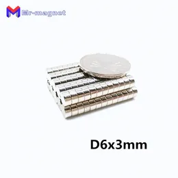 Imãs 100 pcs 6x3 Ímã de Neodímio Disco Permanente N35 NDFEB Pequeno Redondo Super Poderoso Foroso Ímãs Magnéticos 6mm x 3mm