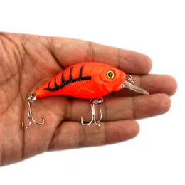 HENGJIA 6pc Crank fishing lure 7.5cm 10.2g Plastic Hard Bait 6#Treble hook with a Plastic 24 Compartment Storage case fashing Accessories