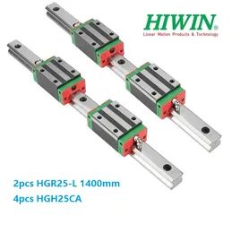 2PCS 원래 새로운 HIWIN HGR25 - 1400mm 선형 베어링 가이드 / 레일 + 4pcs HGH25CA 선형 좁은 CNC 라우터 부품
