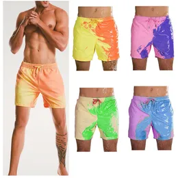 Homens Moda Praia Shorts Cor Mudar Swimwear Quick Dry Trunks Descoloração Praia Pants Masculino Natação do verão Calções de corrida Melhor Venda