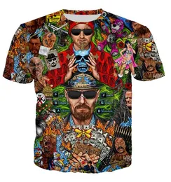 Nowa Moda Męskie / Womans Breaking Bad T-Shirt Styl Styl Funny Unisex 3D Print Casual T-shirt Topy Plus Size AA071