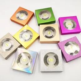 100 par i lager Långt 3D -minkhår falska ögonfransar för att göra ögonfranslängande version för hand med papperslåda gratis frakt