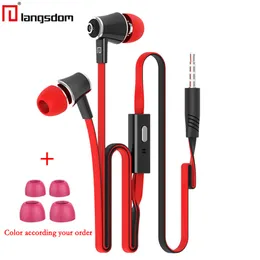 Original Langsdom JM21 hörlurar med MIC Super Bass Earphone Headset för iPhone 6 6s Xiaomi Sumsung S8 plus hörlurar