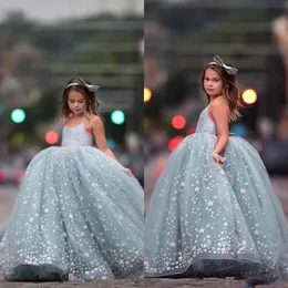 Ball Gown Flower Girls Dresses 2020 Spaghetti Straps Puffy Child Little Girl's Pageant Dress Baby Toddler First Communion Gown AL3773