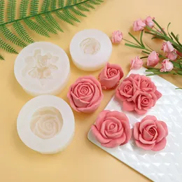 6 Trous Tridimensionnel Fleur Rose Gâteau Moule En Silicone, Gâteau