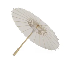 White Bamboo Paper Umbrella Parasol Dancing Wedding Bridal Party Decor Bridal Wedding Parasols White Paper Umbrellas