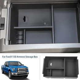 Центральная консоль Организатор Вставить ABS Черного Материалы Tray подлокотник Box Secondary хранение для Ford F150 2011-2014 Автоаксессуары