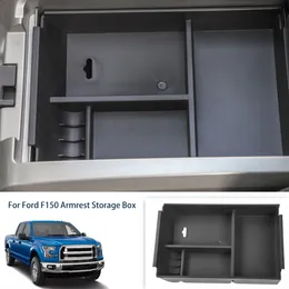 Center Console Organizator Wkładanie ABS Czarne Materiały Tacy Podłokietnik Pamięć Wtórna Przechowywanie dla FORD F150 2011-2014 Akcesoria samochodowe