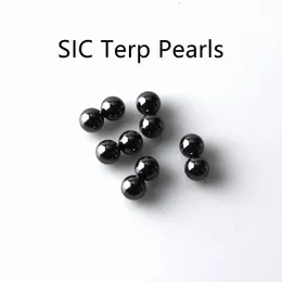 Ny 6mm Silicon Carbide Terp Pearls Pärlor Infoga lämpliga för Beveled Edge Quartz Banger 10mm 14mm 18mm naglar Glas Bongs Dab Rigs