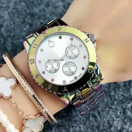 Fashion Brand Wrist Watch Women's Girls Colorful crystal style steel metal band Quartz Watches P64269c