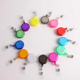 ID-hållare Namn Tag Kort Nyckel Badge Reels Rund Solid Plastklipp-On Retractable Pull Reel Wholesale Office Supplies LX1628