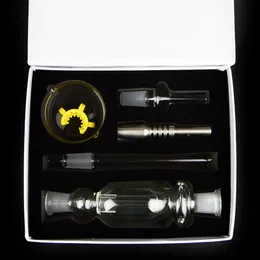 Nector Collectors Mini Dab Halm med Titan TIPS 10mm Joint Oil Burner Hand Rör Dabber Dish Nector Collector Set NC01