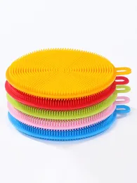 600Pcs/lot Multi-fonction Magic Silicone Dish Bowl Cleaning Brushes Scouring Pad Pot Pan Wash Brushes Cleaner Kitchen Accessories lin4663