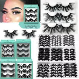 NEW 3 Pairs natural 3D Mink Hair False Eyelashes 20-25mm Long Lashes Extension Thick Wispy Fluffy Handmade Eye Makeup Tools