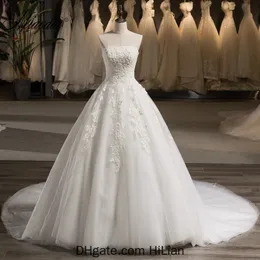 Czarowna Bez Ramiączek Aplikacja Koronki Frezowanie Vintage Suknia Ślubna Bridal Princess Suknie Ślubne Turcja Custom Made New