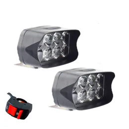 Motorcycle Headlights 12V 12w Spotlights Super Bright Moto Fog Spot Lamp Waterproof Motorbike Auxiliary Driving Lights Headlamp