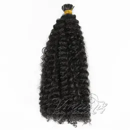 Indian Malaysian 1g Strand 100g Kolor Naturalny Afro Kinky Kręcone Pre Bonded Keratyn Stick I Wskazówka Surowe Remy Virgin Human Hair Extensions