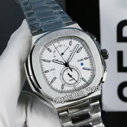 New 40,5 мм стальной корпус 5990/1 5990 белая текстура циферблат автоматические мужские часы браслет из нержавеющей стали спортивные часы PPHW Hello_Watch E101