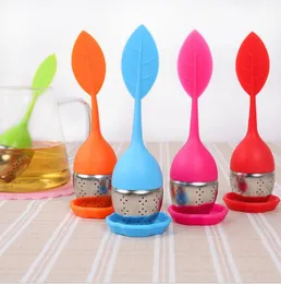 Silicon Tea Infuser Leaf Silicone Infuser with Food Grade Make Tea Bag Filter Creative Stainless Steel Tea Herbal Spice Strainers 7 colors