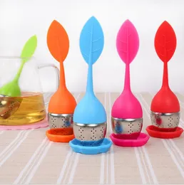 Silicon Tea Infuser Leaf Silikon Infuser med Food Grade Make Tea Bag Filter Creative Rostfritt stål Te Örtkryddsilar 7 färger