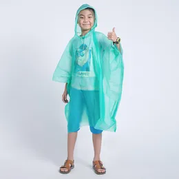 Disposable Children Poncho Raincoat Waterproof Transparent Kids Capa De Chuva Infantil Menino Rainwear Camping Pluie Rain Coat wcMwg