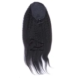 Afro Kinky straight Human Hair Ponytail For Black Women Brazilian Virgin Hair Drawstring Ponytail Hair Extensions 10-20 inch