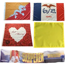 Imprimir bandeira personalizada alguma tamanho poliéster impresso de alta qualidade suspensão vôo Indoor Flags personalizado Outdoor 1m 2m 3m 4m 5m 10m