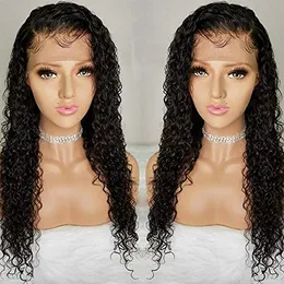 Pre plucked hd transparent 360 Lace frontal Wig deep curly 130% Density full front Brazilian Virgin Human Hair Wigs undetected thin film swiss diva1