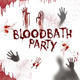 Halloween 3D adesivo Decorações de terror Bloodbath Vidro Janelas Banheiro Ornamento Horrível sangrento Sleare Handprint Decalques de parede DHL