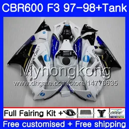 + Tank for HONDA KONICA أزرق حار CBR600FS CBR600RR CBR600 F3 1997 1998 Bodys 290HM.65 CBR 600 F3 FS CBR 600F3 97 98 CBR600F3 97 98 Fairing