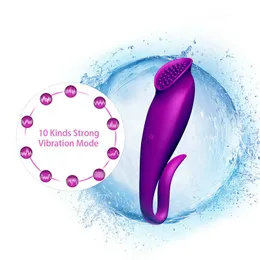 USB Ładowanie-Sexy G Spot Clitoris Dual Vibrator Licking Clit Massager Flirting A654