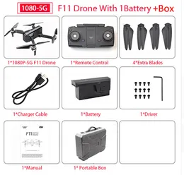 SJRC F11 1080P HD Camera 5G WiFi FPV Drone Dobrável, Posição GPS Auto Siga UAV, 90 ° câmera de ajuste elétrica, Quadcopter sem escova, 3-2