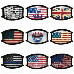 Återanvändbara ansiktsmasker Trump Amerikanskt val levererar dammskyddad tryckmask Universal för män och kvinnor Amerikanska flaggan Mask EEA1563