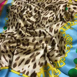 Partihandel - Ny design Kvinnors långa halsduk 100% Silke Tre färger Skriv ut Leopardkornsdesignstorlek 180cm - 65cm