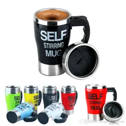 Stainless Steel Automatic Stirring Coffee Mugs Lazy Self Stirring Milk Coffee Drinking Cups Office Easy Cleaning Stirring Mugs BH1740 TQQ
