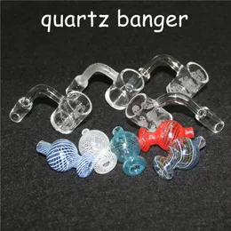 100% vero quarzo Banger chiodo 14mm Domeless chiodo maschio 90 gradi quarzo banger dabber strumenti per cera vetro bong tubo dell'acqua