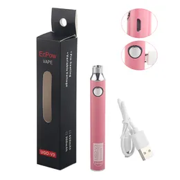 Penna vaporizzatore UGO V3 durevole EcPow Preriscaldare Vape Pen Batteria Volt regolabile 100% originale Vendita Facotry Vieni con cavo di ricarica micro USB