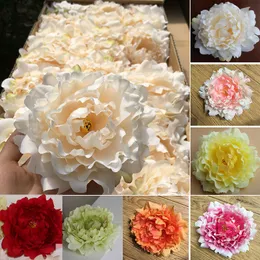 造花絹の牡丹の花の頭の結婚披露宴の装飾用品シミュレーション偽の花の頭家の装飾11色Wx-C03