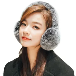 Winter Fur Earmuffs Fashion Accessories for Women Real Rex Rabbit Earwarmers Earlaps Justerbara