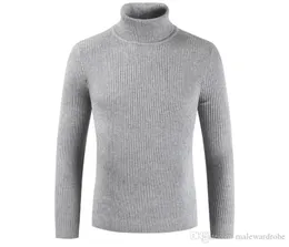 Mäns Tröjor Mens Solid Färg Turtleneck Designer Höstfjäderbottnar Sweatshirts Male Slim Fit Tops