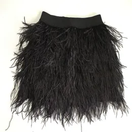 Elegant Women's Feather Mini Skirt: Chic Layered Tassel Design in Black,  Green, and Pink Adult Fashion