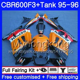 Bodys + Tank för Honda CBR 600 F3 FS CBR600FS CBR600 F3 95 96 289HM.40 CBR600RR CBR600F3 95 96 CBR 600F3 1995 1996 Repsol Orange Hot Fairing