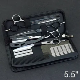 5.5 "Kraski do cięcia włosów Japonia stalowa fryzjer nożyczki Kit Salon Hair Salon narzędzia