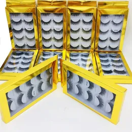 NOVO 5 pares mistos estilo falsificados 3D Mink Cabelo Cílios postiços Cílios Handmade Natural longos cílios macios Lashes reutilizáveis ​​6d Mink Lashes