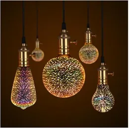 3d Lampa LED Edison żarówki Vintage Decoration E27 110 V 220 V LED żarnik Lampa miedziana ciąg drutu Wymień żarówkę